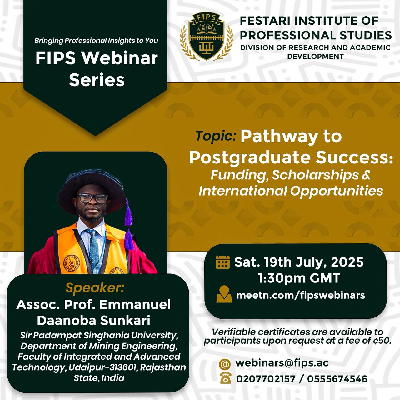 FIPS Webinar: Pathway to Postgraduate Success