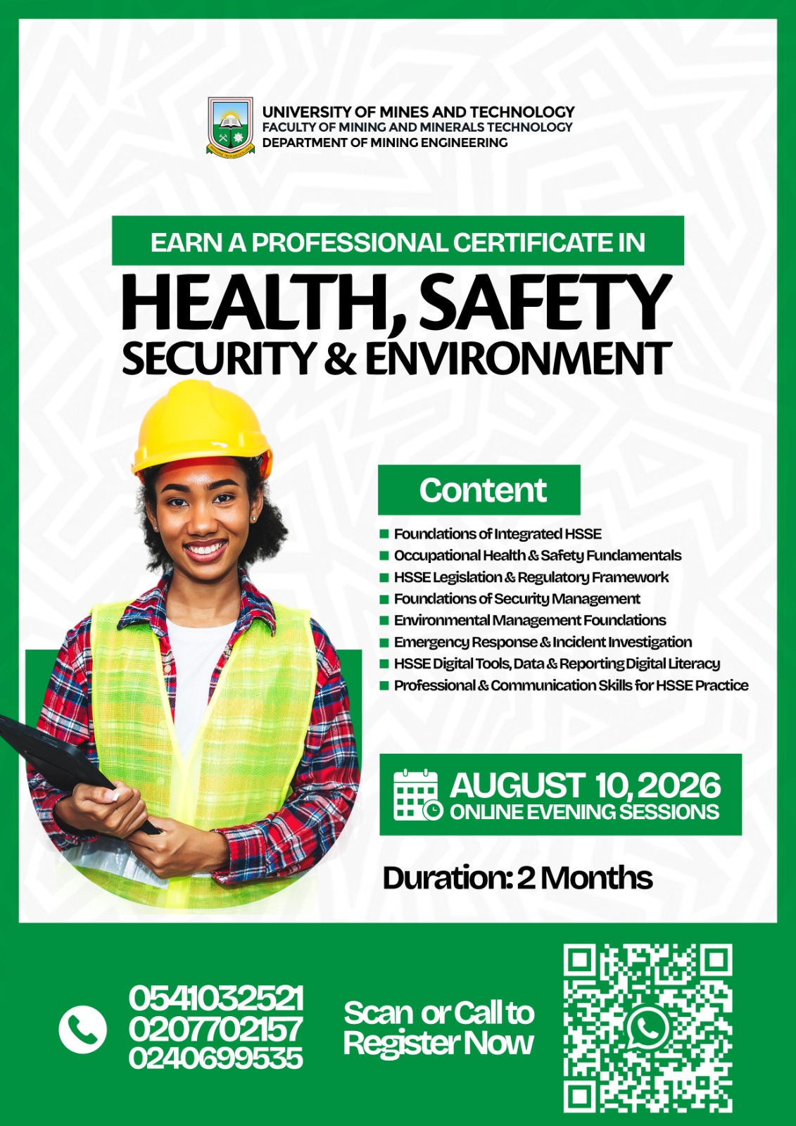 Professional Certificate in Health, Safety, Security & Environment (HSSE) flyer