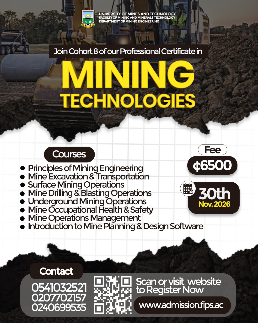 Mining Technologies '26 (Cohort 8) course flyer
